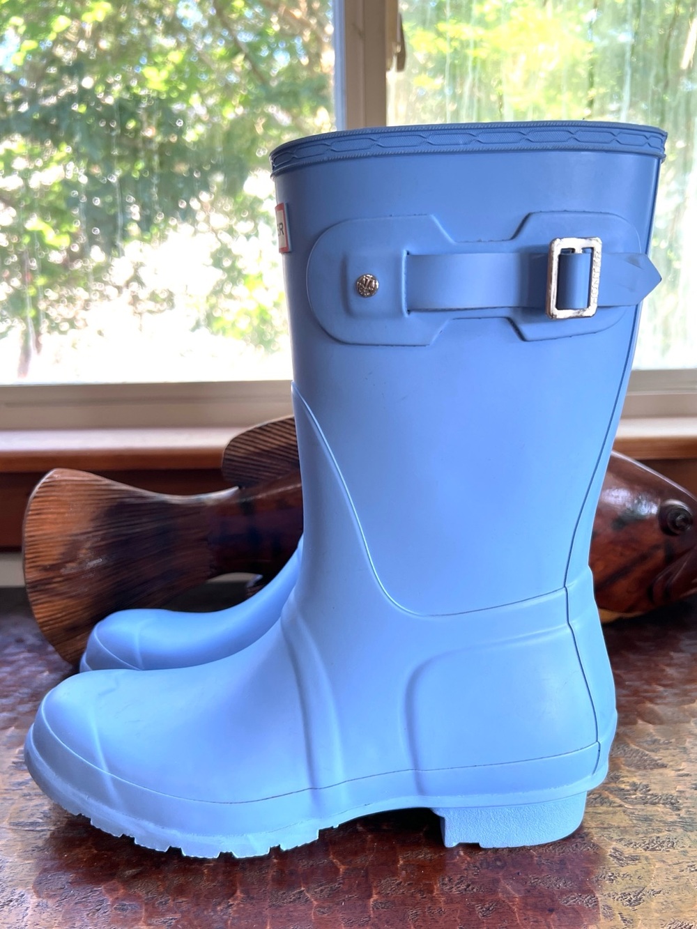 Hunter Women's Original Short Waterproof Rain Boots Blue/Periwinkle Size 9 Exc.